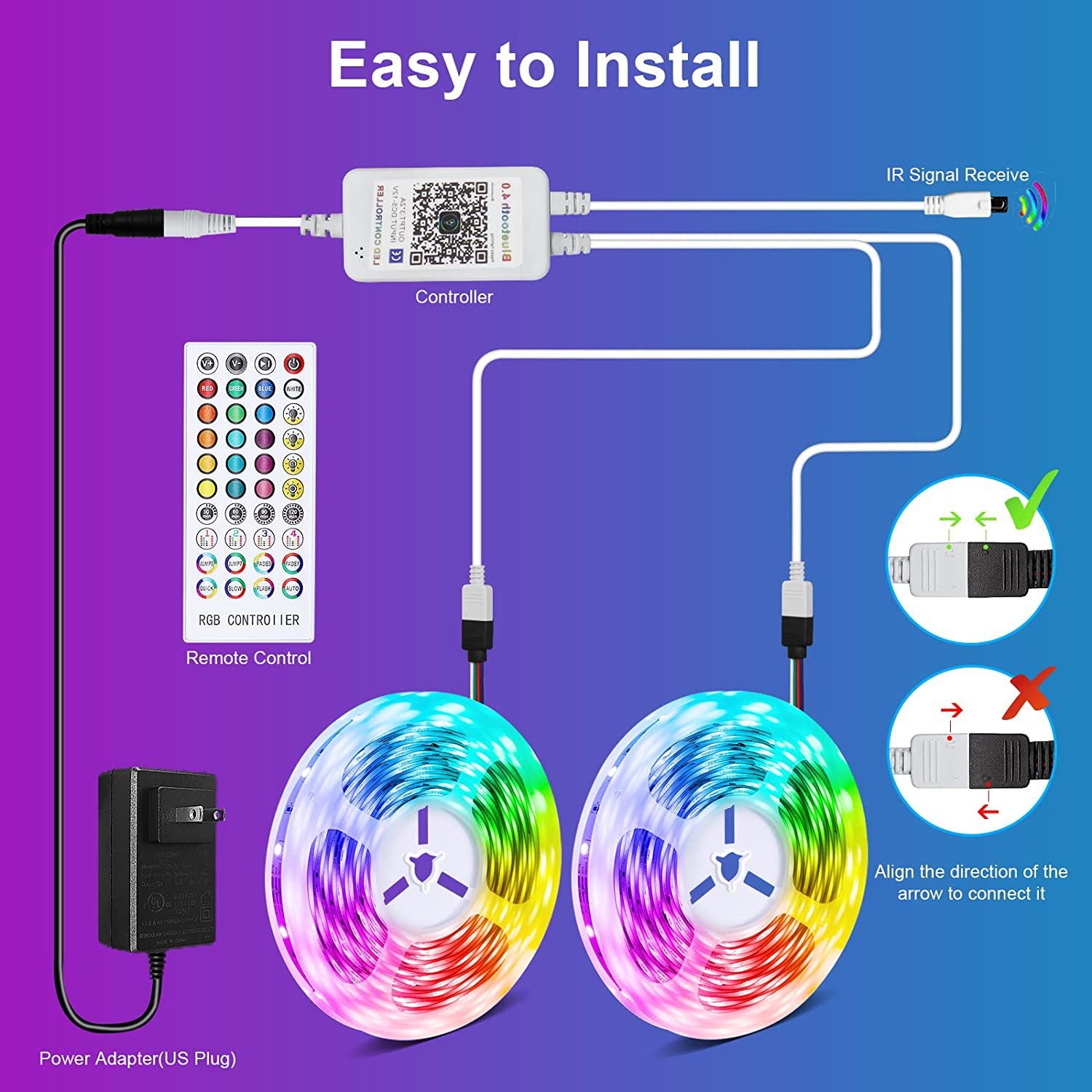 RGB Music Bluetooth Intelligent Low-voltage LED Light Strip - View 4