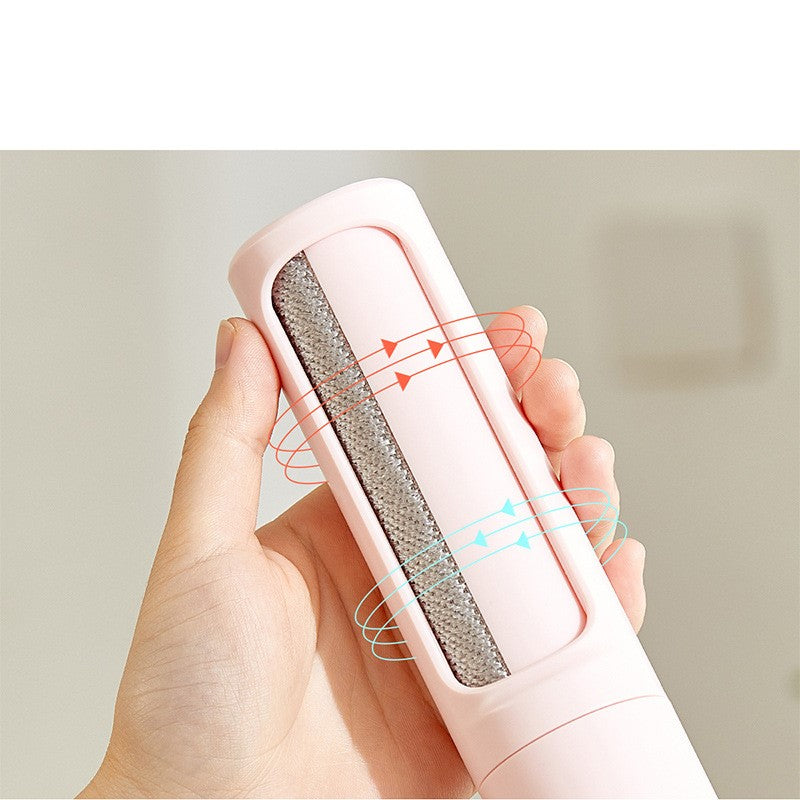 2-1 Reusable Pet Hair Remover Brush Lint Roller Portable Effective Self Cleaning Tool for Cat Dog Fur Hair Dust Removal Brush - In Use Lifestyle