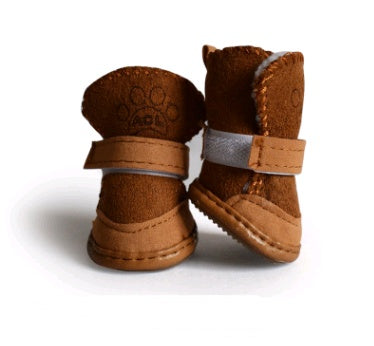 Dog Shoes Pet Shoes Lambskin Snow Shoes Cotton Shoes Khaki - View 10