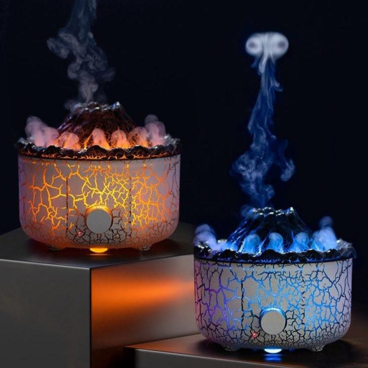 New Creative Volcano Humidifier Aromatherapy Machine Spray Jellyfish Air Flame Humidifier Diffuser - Front View
