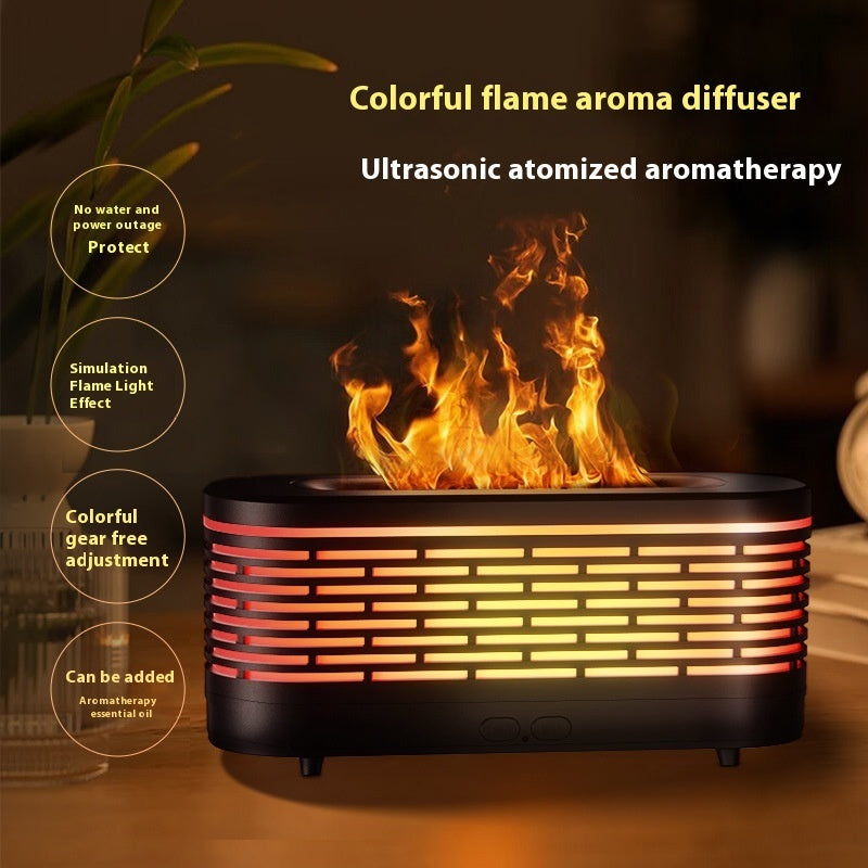 Mini Simulation Flame Ultrasonic Aroma Diffuser Domestic Humidifier - Front View