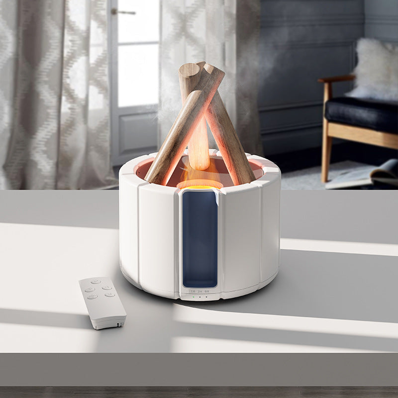 Simulated Flame Aromatherapy Machine Home Office Desktop Humidifier - Front View