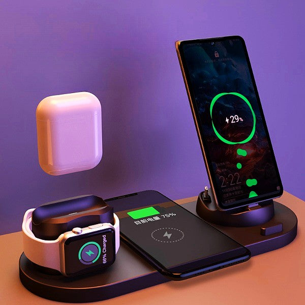6-in-1 Wireless Charging Dock | Ultimate Power Station for iPhone, Watch & AirPods - Front View
